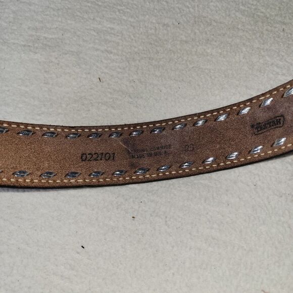 Vtg Tex Tan Belt Womens Sz 20 Barbie Buckle Genuine Cowhide 022101 Made In USA - Picture 7 of 16